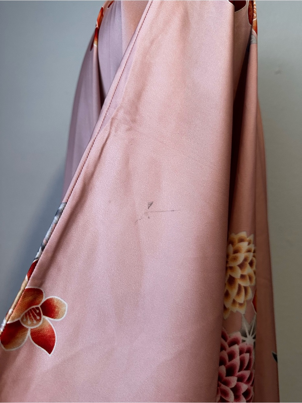 Light Pink Floral Satin Duster Robe - Picture 11 of 12